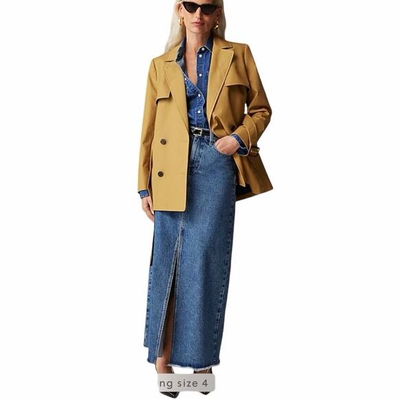 NWT J. Crew Women 8 Cropped Icon Trench Coat Honey Brown Tan Camel Belted Jacket - Picture 5 of 17